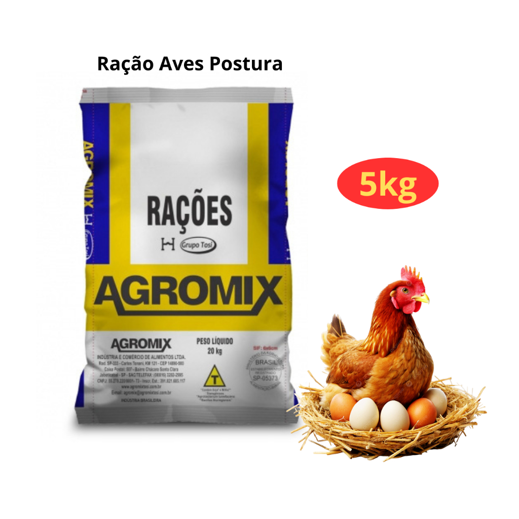 Ração Postura Galinha Poedeira em Fase de Produção de Ovos 5kg