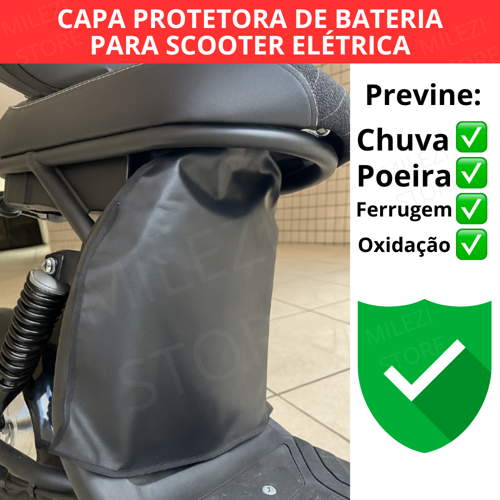 Capa Protetora Bateria Scooter Elétrica – Contra Chuva e Oxidação