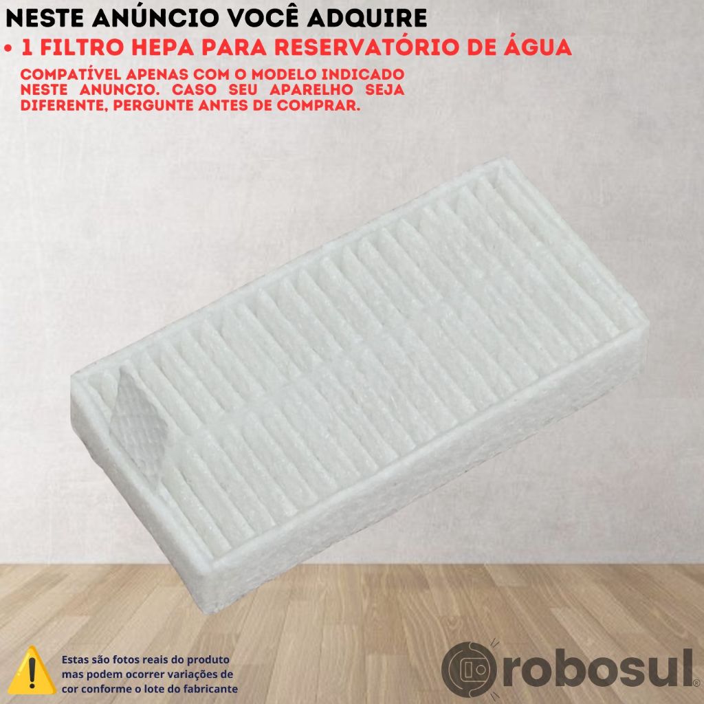 Filtro Hepa Para Reservatório de Agua Robo Aspirador Wap W1000 - Não serve para caixa de Poeira