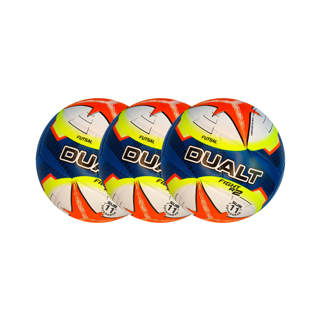 Kit 3 Unidades Bola de Futsal Fight R2 Sub11 Pu TechFusion