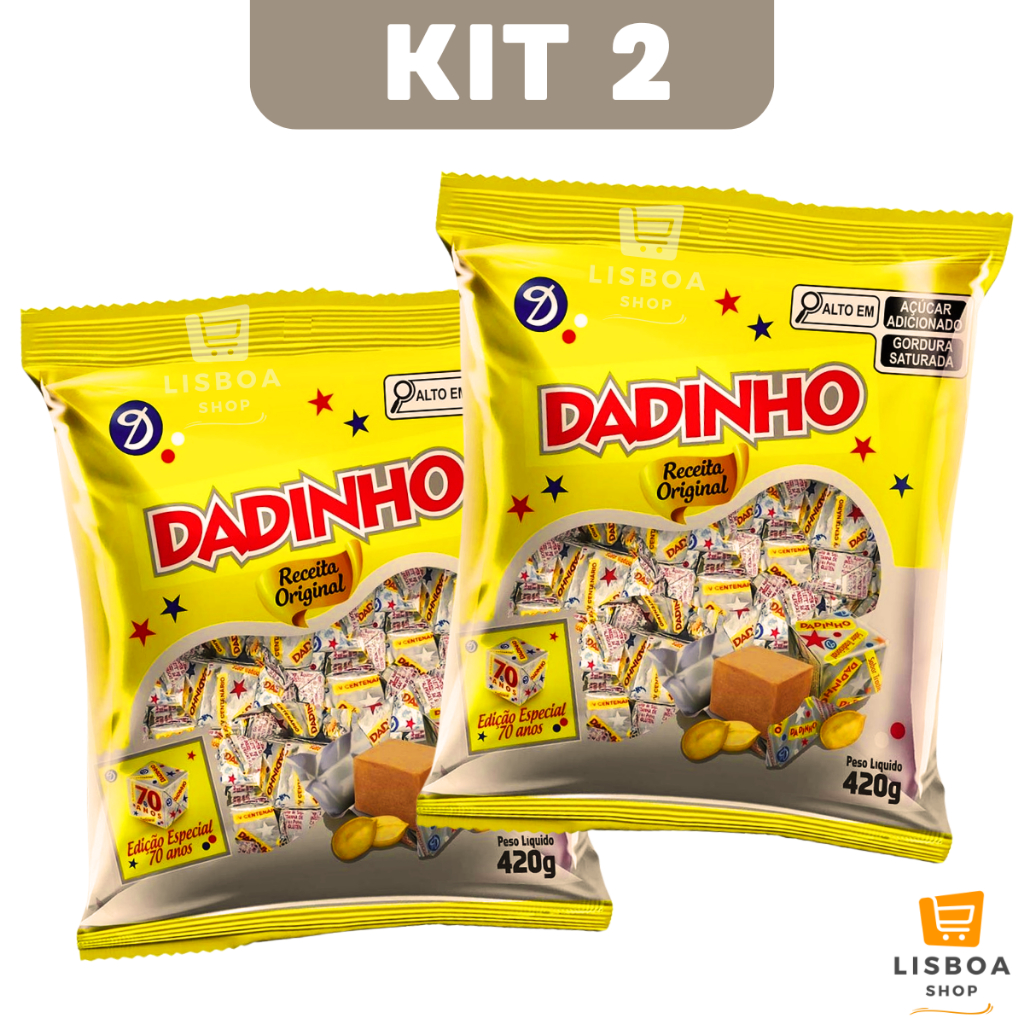 Dadinho de Amendoim Doce Kit 2 Pacotes 420g