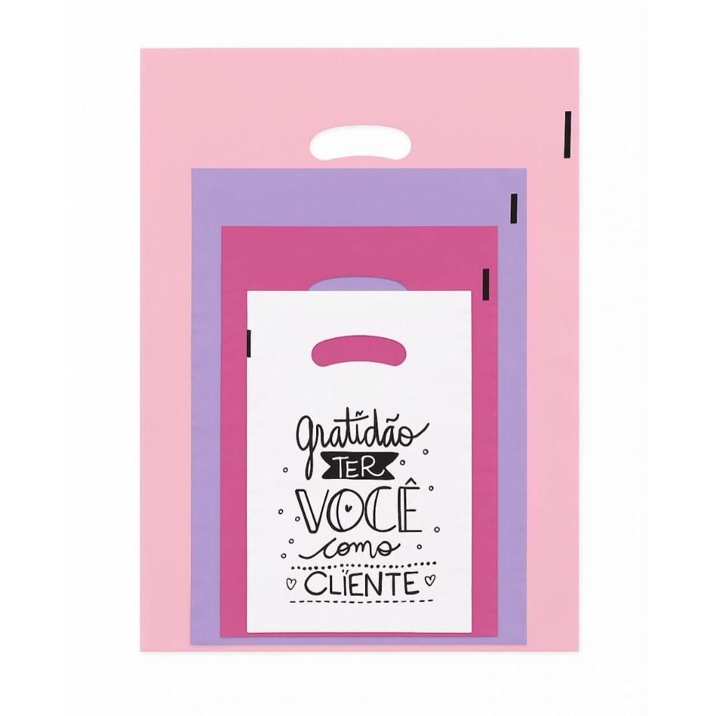 50 Sacolas Plásticas Personalizadas Com Frases - Embalagens / Loja - Festa em Oferta na Shopee