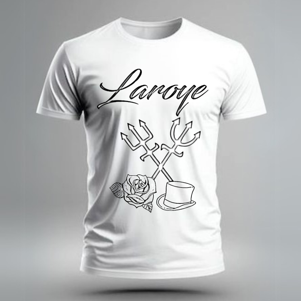 Camiseta Laroye Trident Exu e Pomba Gira Umbanda Candomblé Personalizada