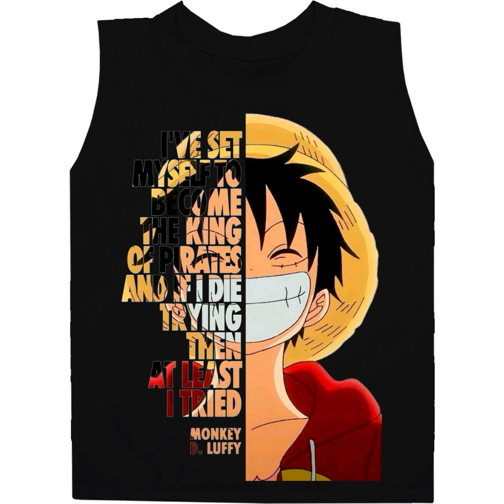 Regata Camisa masculina Básica Luffy Letras Camiseta Alta Qualidade 100% Algodão Estampa 2 ao GG