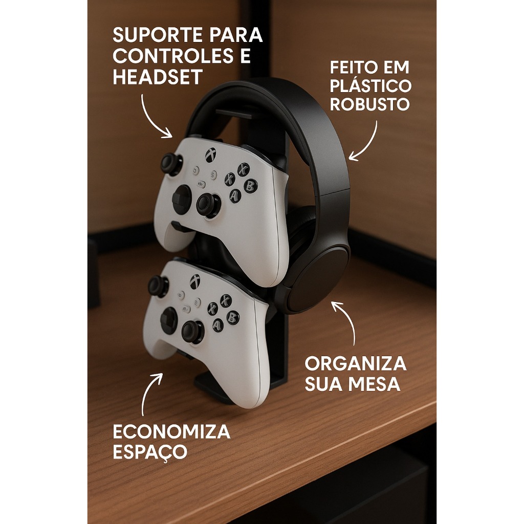 Suporte para 2 controles Dualsense e Suporte para Fone de ouvido/HeadSet/HeadPhone em Oferta na Shopee