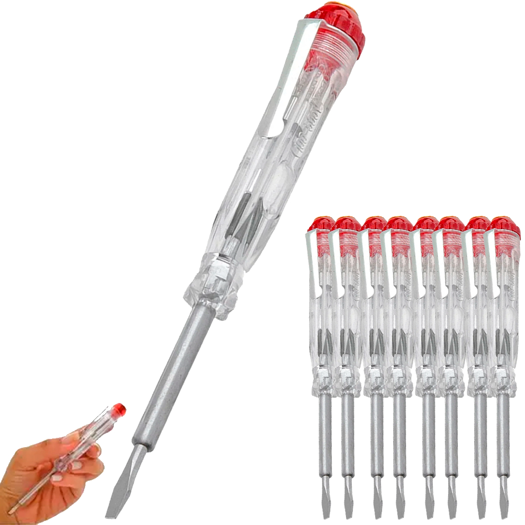 Kit 10 Chave Teste Energia100 A 500V 13cm Transparente Com Luz Indicativa Tensão Residência Comércio em Oferta na Shopee