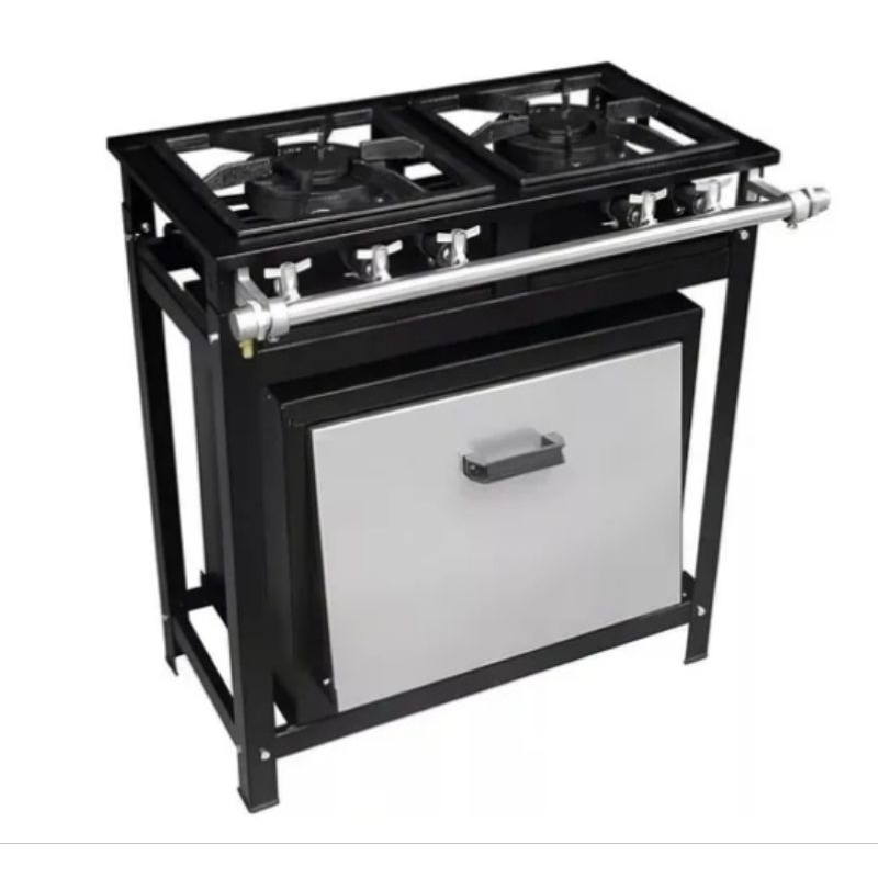 Fogão Industrial 2 Bocas 30x30 C/ Forno 60 Litros Q Duplo
