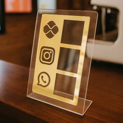 Placa Pix Premium em Acrílico Qr Code Mesa Balcão