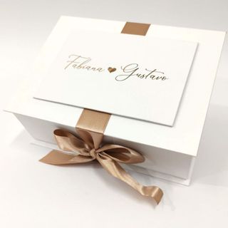 Caixa para Convite Padrinhos Casamento (INICIAIS/NOME COM EFEITO METALIZADO) em Oferta na Shopee