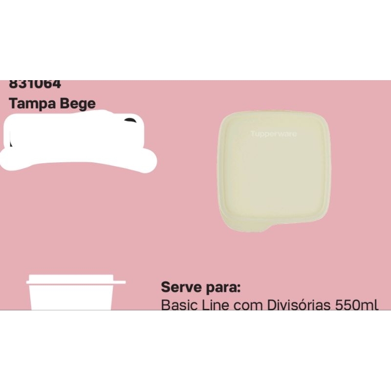 Tampa p/Basic line com divisórias 550ml