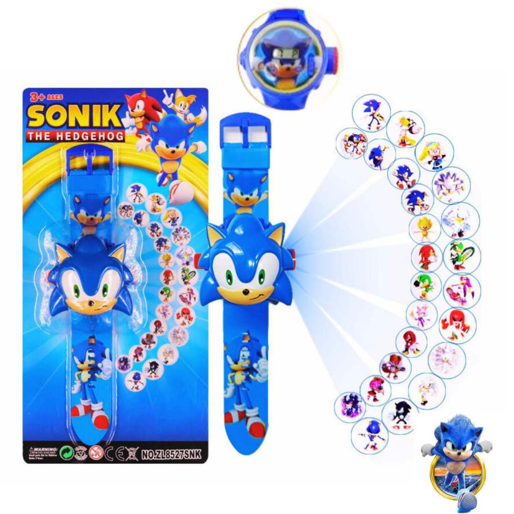 Relógio Sonic Digital Projetor de Imagens Infantil Brinquedo Criança Projeta imagens Filme Sonic 3 em Oferta na Shopee