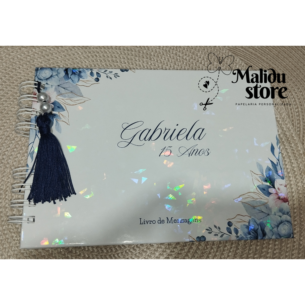 Caderno de mensagens - Livro de assinaturas Personalizado  Nome - Casamento - 15 anos em Oferta na Shopee