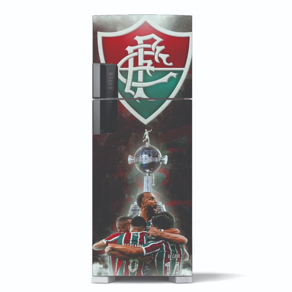 Adesivo Para Envelopar Geladeira - Fluminense Taça Libertadores Futebol Brasileiro