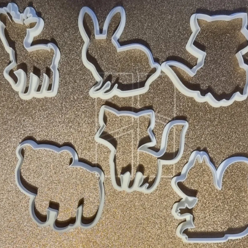 🌲 Kit 5 Cortadores Biscoito Animais Floresta Urso Coruja Raposa Esquilo - Forminhas Doces Festa