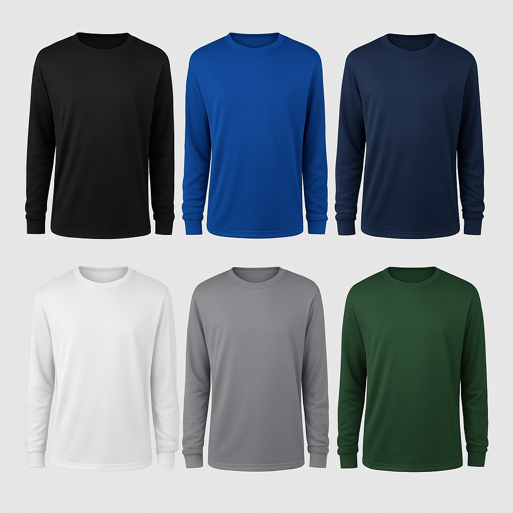 kit 6 camisas masculina manga longa dry fit poliester academia frio