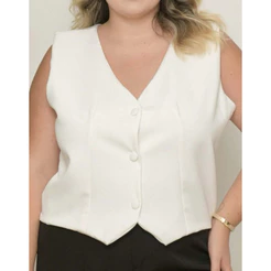 Com COLETE Alfaiataria Feminina Casual 3 Botões Social P ao G3
