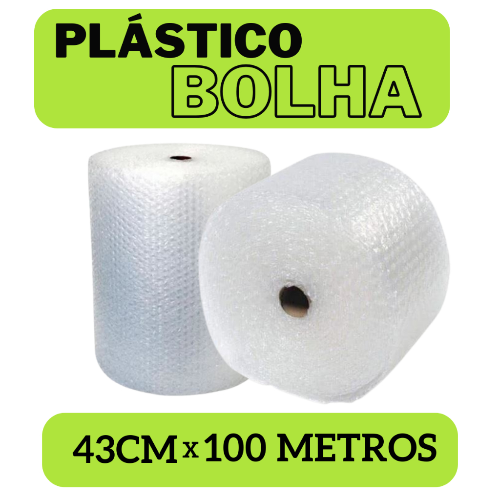 Plástico Bolha 43 cm X 100 Mts E-commerce 25 Micras Bolha Atacado