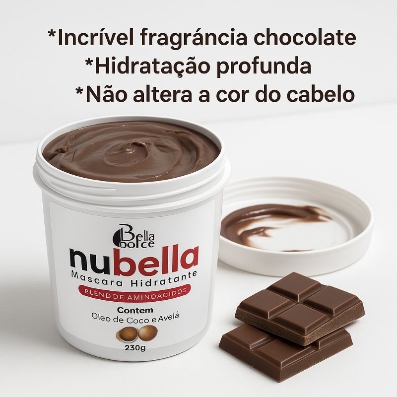Mascara Capilar Chocolate Nubella 250g Hidratação Profunda Tratamento Capilar