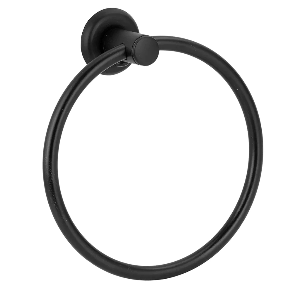 Porta toalha de rosto argola preto fosco luxo toalheiro banheiro em Oferta na Shopee