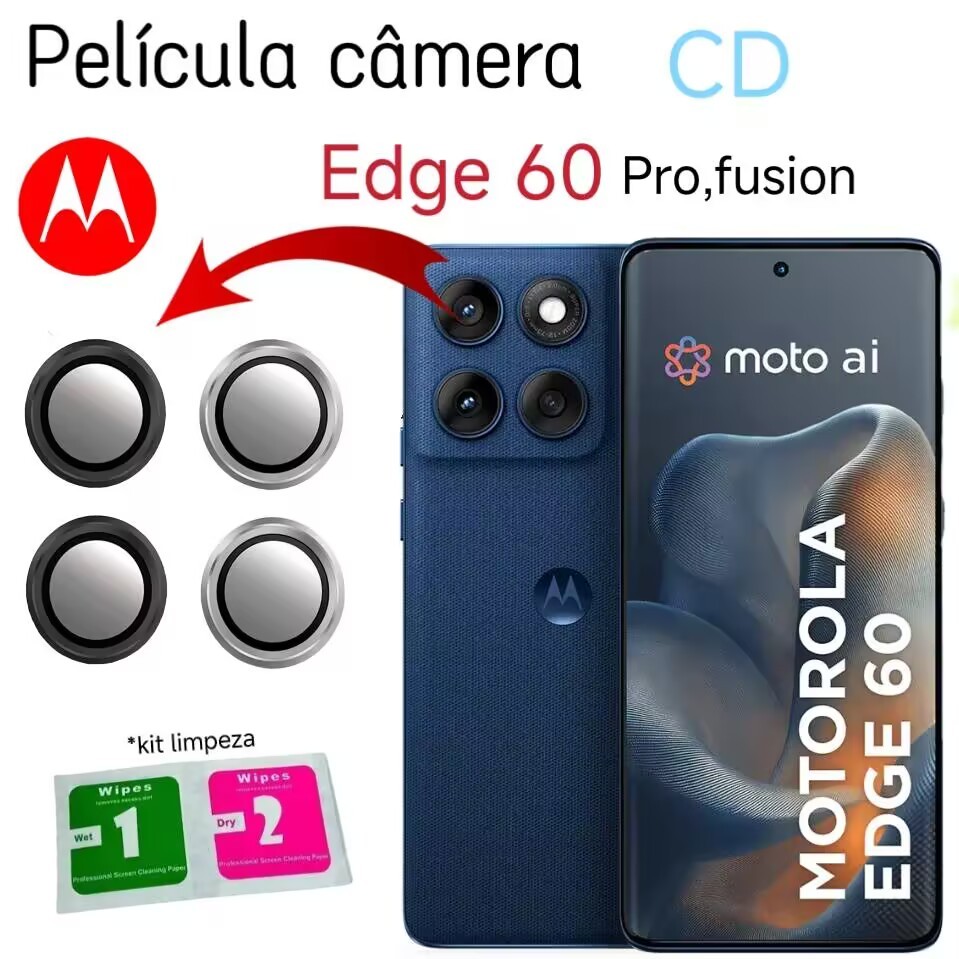 Kit (*4Pçs) Película Câmera Para Motorola Edge 60 Edge 60 Pro Edge 60 Fusion Anel Metal protetor lente Traseira Vidro em Oferta na Shopee