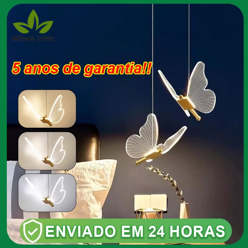 Lâmpada De Teto Borboleta 3 Cores Em 1 Lustre Pingente Moderno Leve