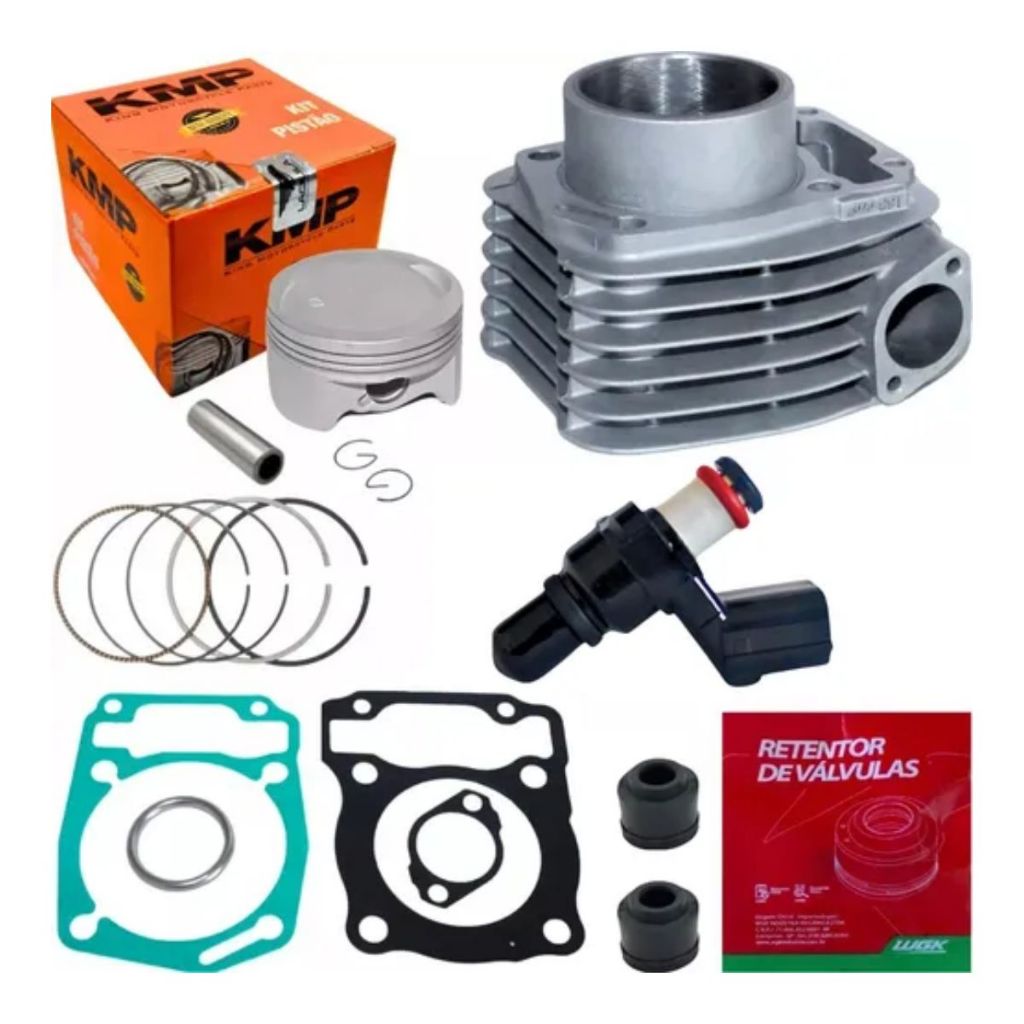 Cilindro Honda Cg160 Aumento Cilindrada 3mm Bico Injetor E Retentores