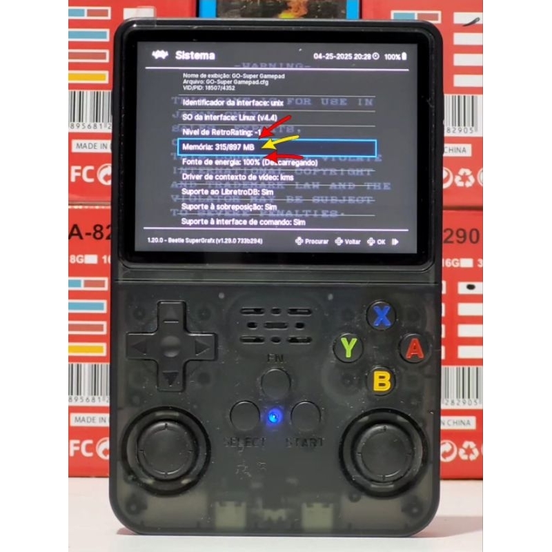 R36s Console Portátil retrô sistema arkos Original 64GB Consoles Com 18 Mil Jogos Atualizado 2026