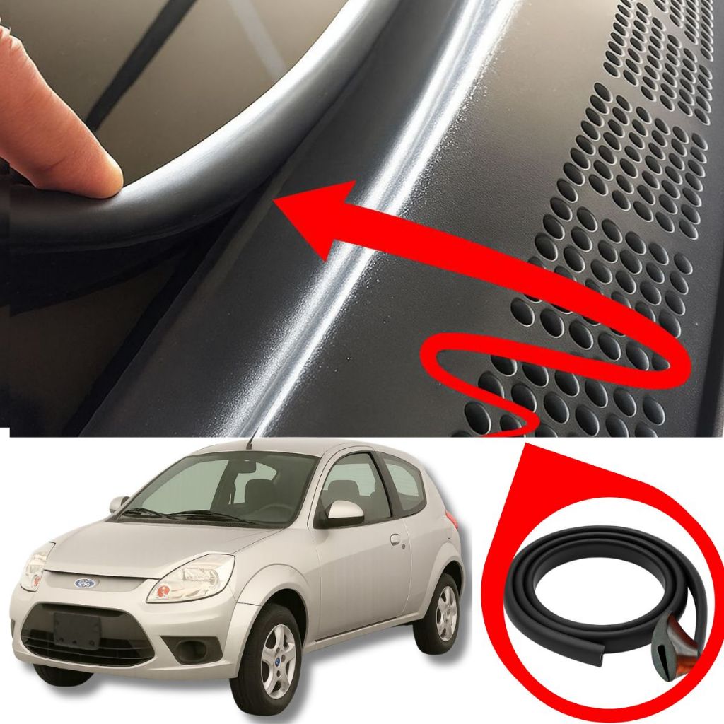 Borracha Friso Acabamento Churrasqueira Parabrisa Compatível Ford Ka