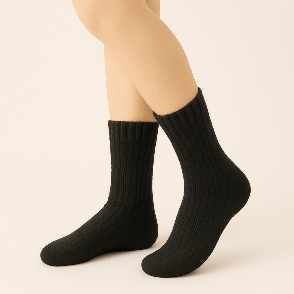 2 Pares Meia de lã inverno frio unissex 34 até 42 tamanho único meia até a canelada tricot grosso
