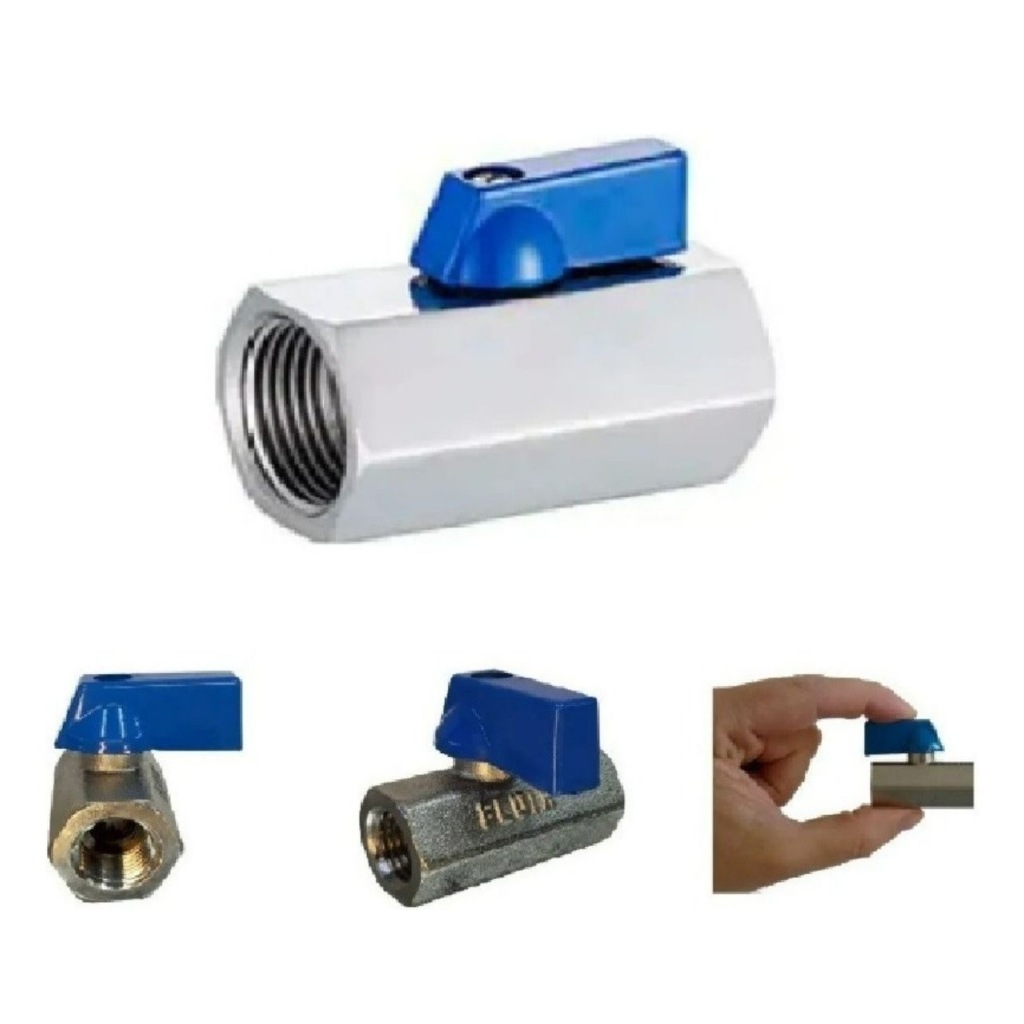 Registro Esfera 1/4' Mini P Compressor De Ar Fêmea/fêmea