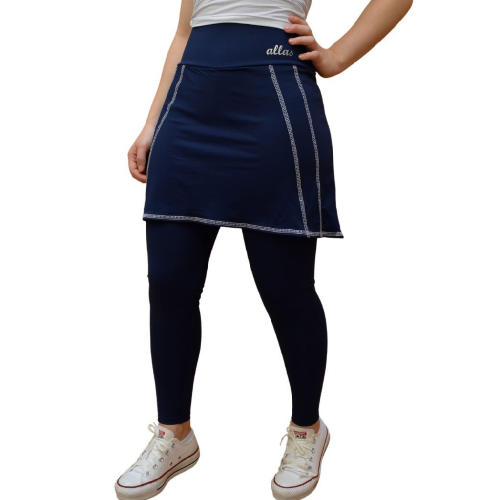 Saia Calça evasê Moda Fitness Evangélica Feminina Cos Alto Uv50+ Academia Ginástica Caminhada