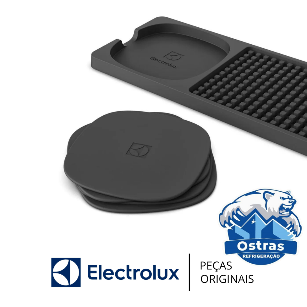 Tapete Escorredor para Copos Electrolux Emborrachado com 4 Porta-Copos Integrados