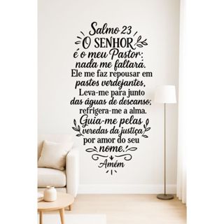 Adesivo Decorativo Versículo Oração Salmo 23 Frase Bíblica Religioso O Senhor é Meu Pastor e Nada Me Faltará em Oferta na Shopee