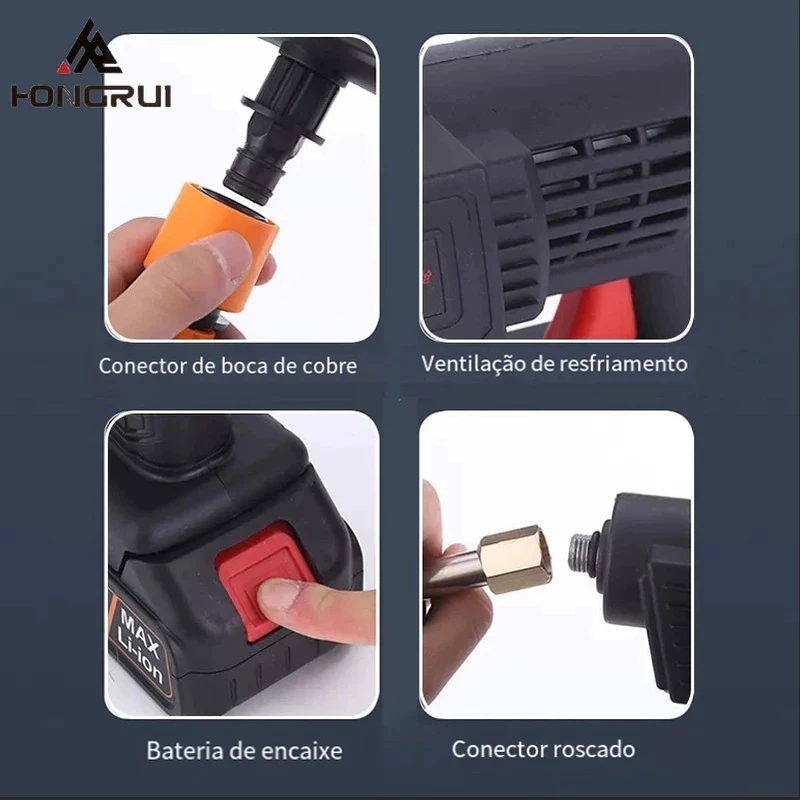Lavadora de Alta Pressão Recarregável Sem Fio 48V para Carros e Jardins — foto 6