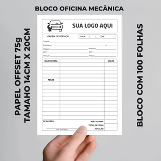 Bloco Oficina Mecânica - 14x20cm Ordem De Serviço (100 folhas) em Oferta na Shopee