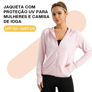 Liouty Jaqueta esportiva feminina anti-UV 50+UPF Com capuz, 2 bolsos internos + 2 bolsos externos (WT02) em Oferta na Shopee
