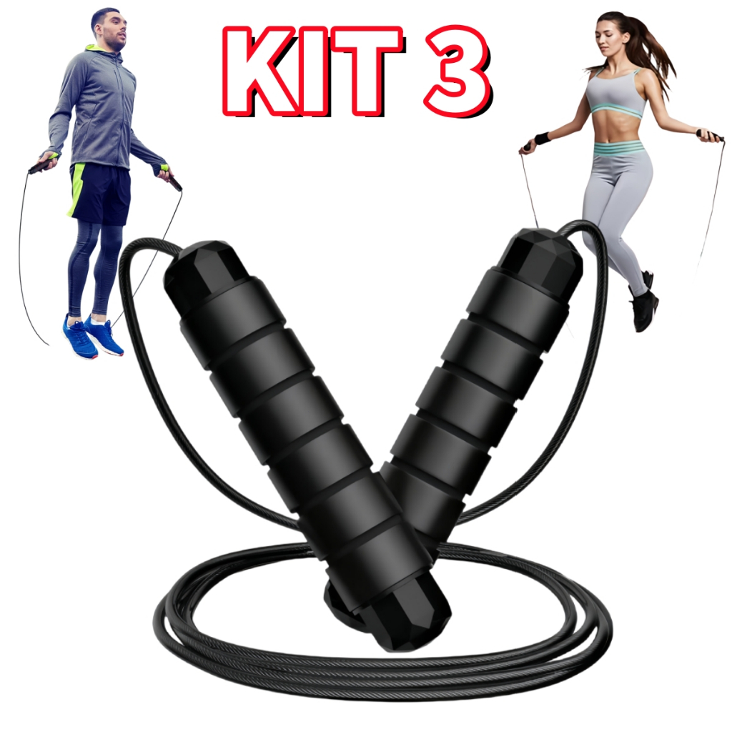 Corda De Pular Profissional Ajustavel Crossfit Malhar Saúde Corda de Pular  Rolamento Funcional  3M