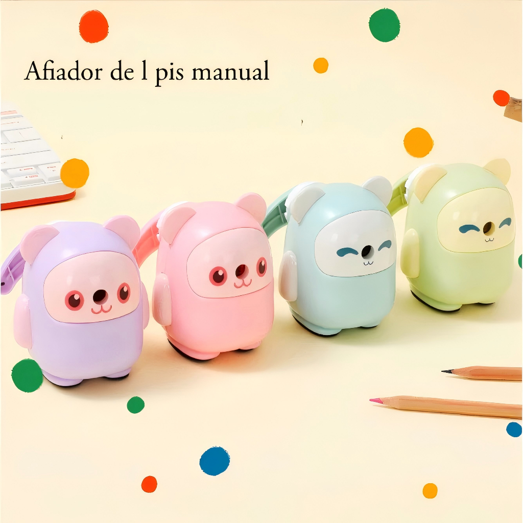 apontador de lápis para crianças, apontador manual pessoal, material escolar MAT-M08