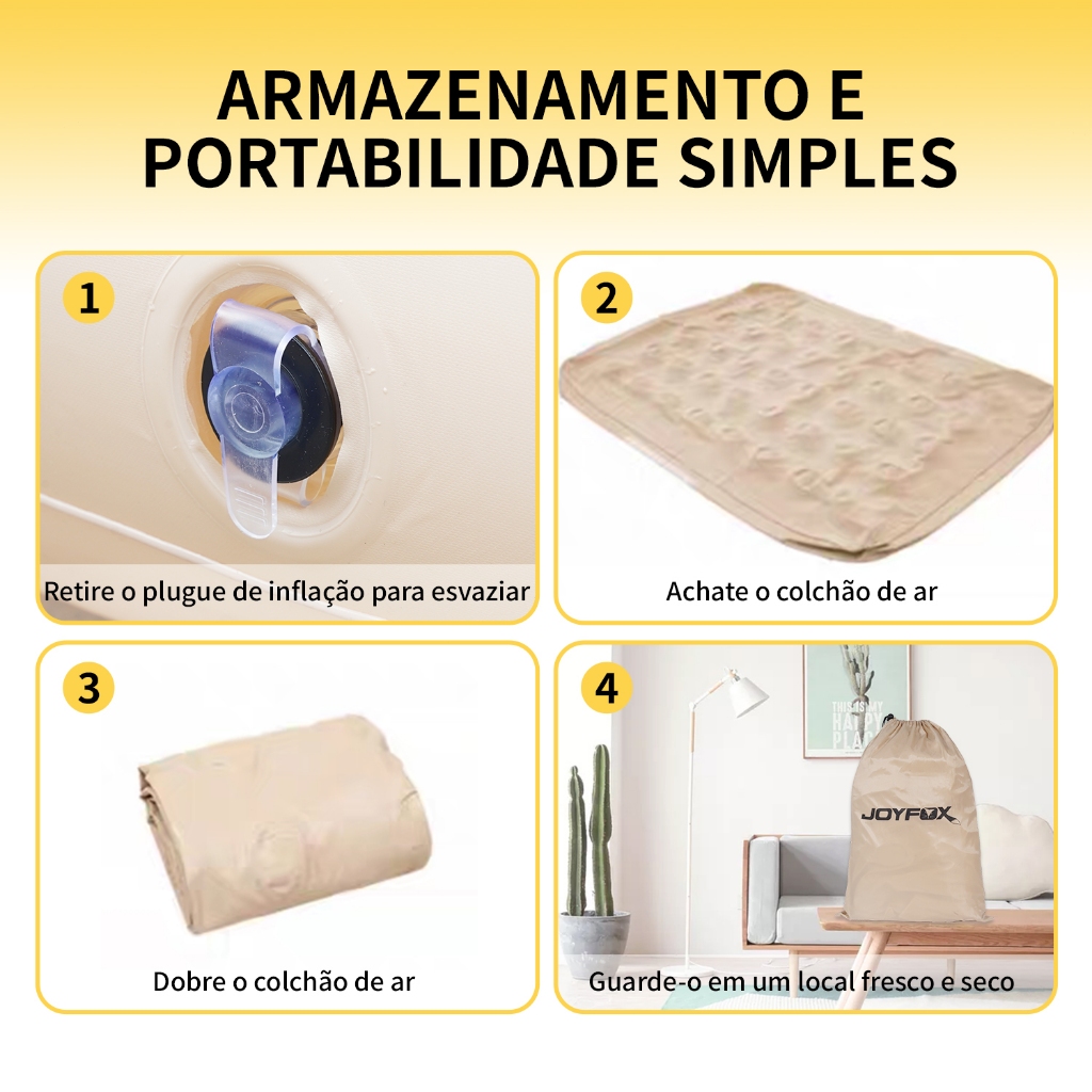 Colchão Inflável Para Casal 3-4 pessoas 200x180x23cm Colchão Inflável Suporta 200kg