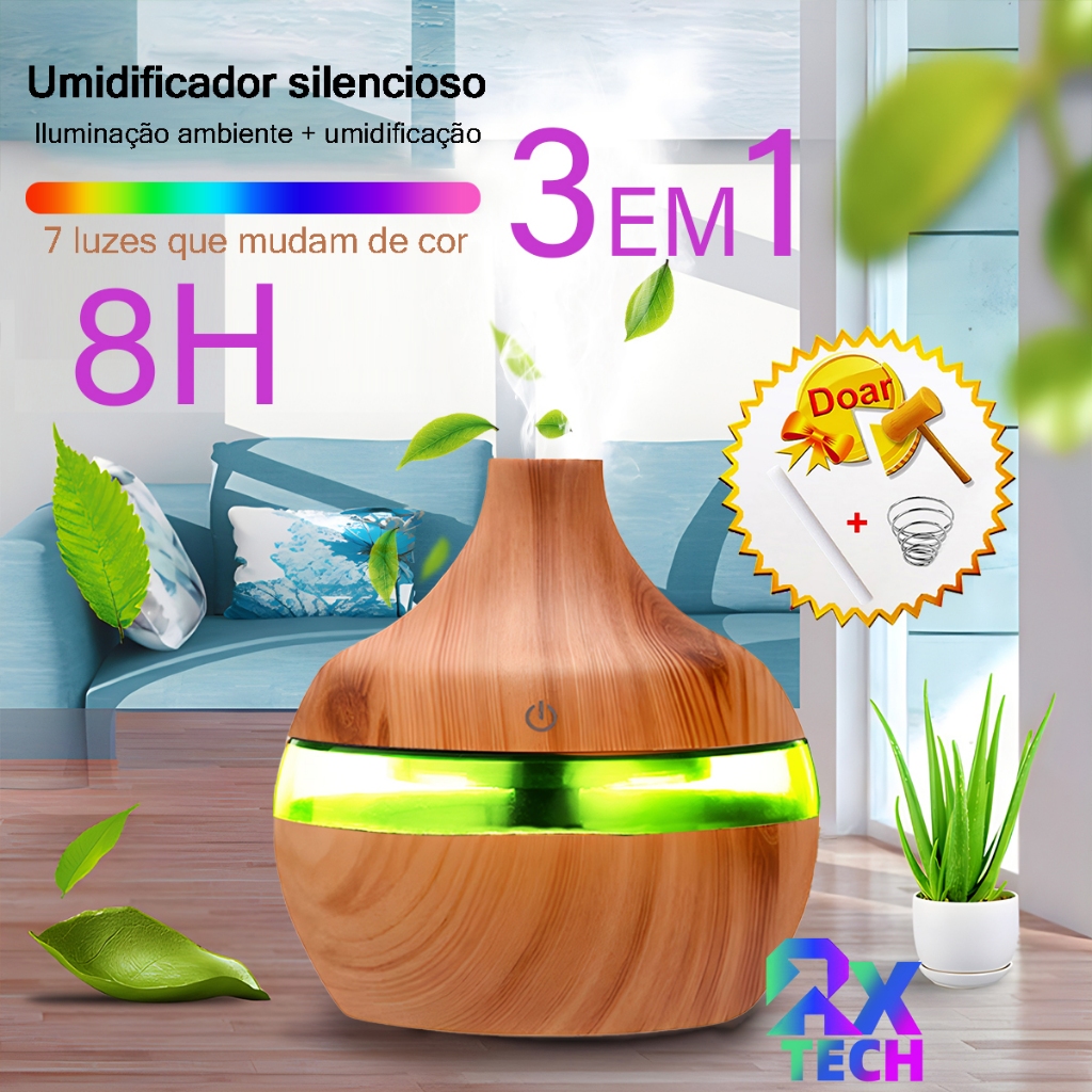 Umidificador De Ar Difusor De Aromas E Aromatizador De Ambiente Eletrico Humidificador Ult...