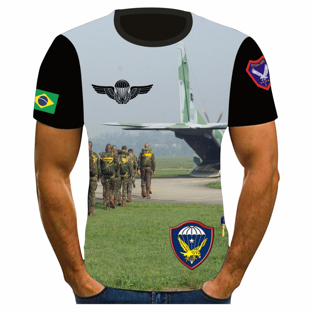 Camiseta Pqd Paraquedista Exercito Brasileiro Militar