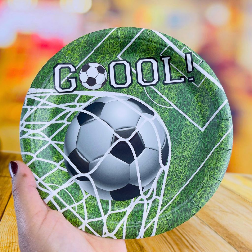 10~60 PRATO PAPEL FUTEBOL GOL 18 CM ( SILVER FESTAS )