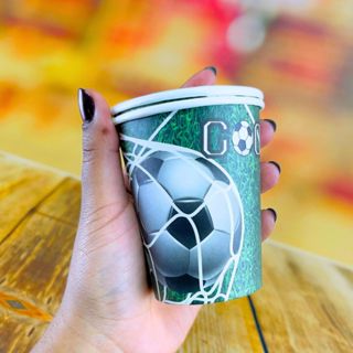 10~60 COPO DE PAPEL FUTEBOL GOL  270ML (SILVER) em Oferta na Shopee
