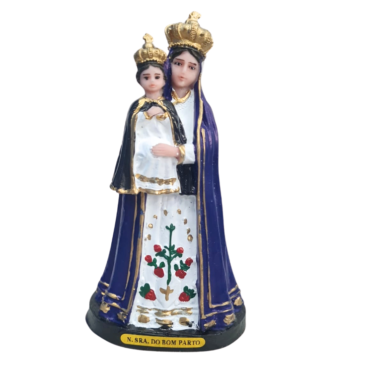 Imagem Nossa Senhora do Bom Parto Resina 15cm Pintada à Mão Decoração Religiosa Presente Católico em Oferta na Shopee