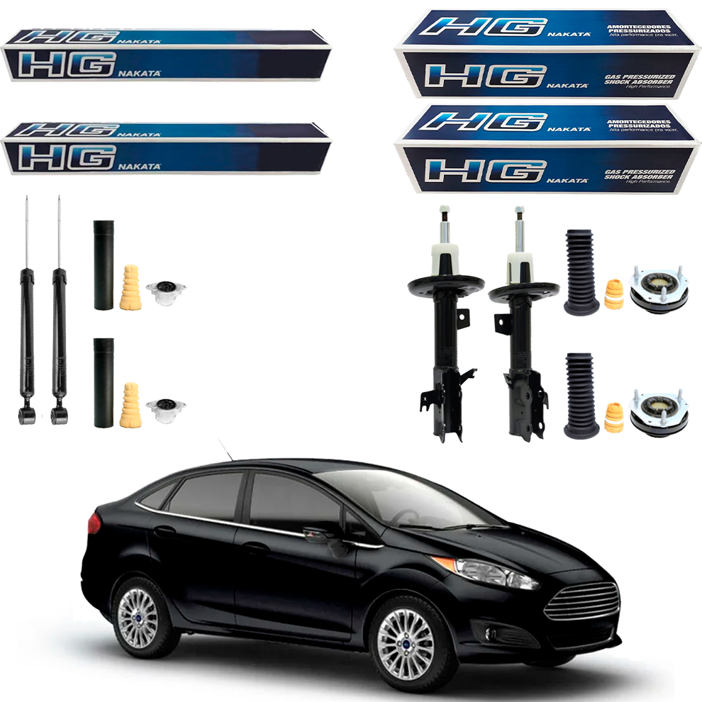 KIT 4 AMORTECEDOR NEW FIESTA 2010 A 2019 NAKATA + KIT