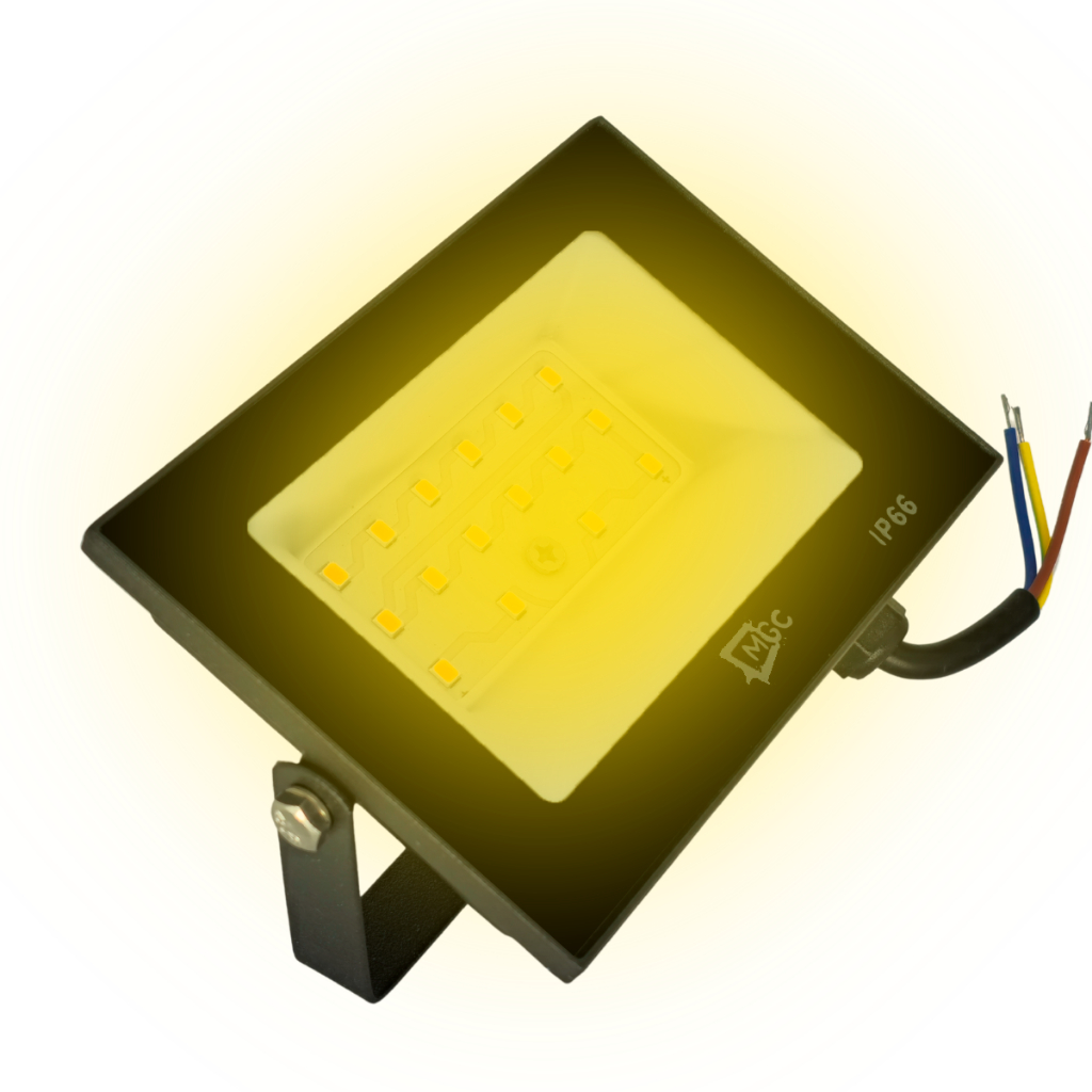 Refletor Led Luz Amarela 50w / 100w / 200w / 300w  Branco Quente 3000k em Oferta na Shopee