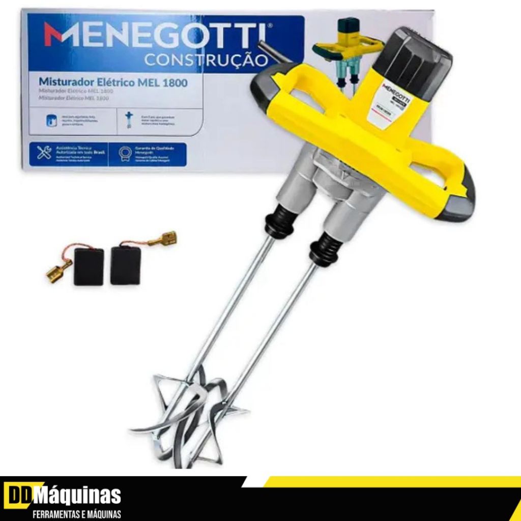 Misturador Elétrico Profissional 1800W MEL1800 110v para Argamassa, Tinta e Gesso - Menegotti