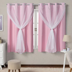 Cortina de Voal Blackout 100% Corta Luz 2,20m x1,30m Cores Variadas