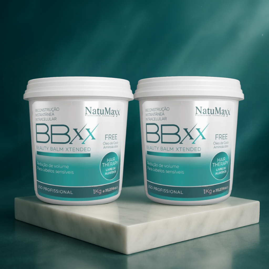 Kit 2x BBXX Free Natumaxx 1kg – Botox Capilar Sem Formol, Óleo de Coco e Redução de Volume