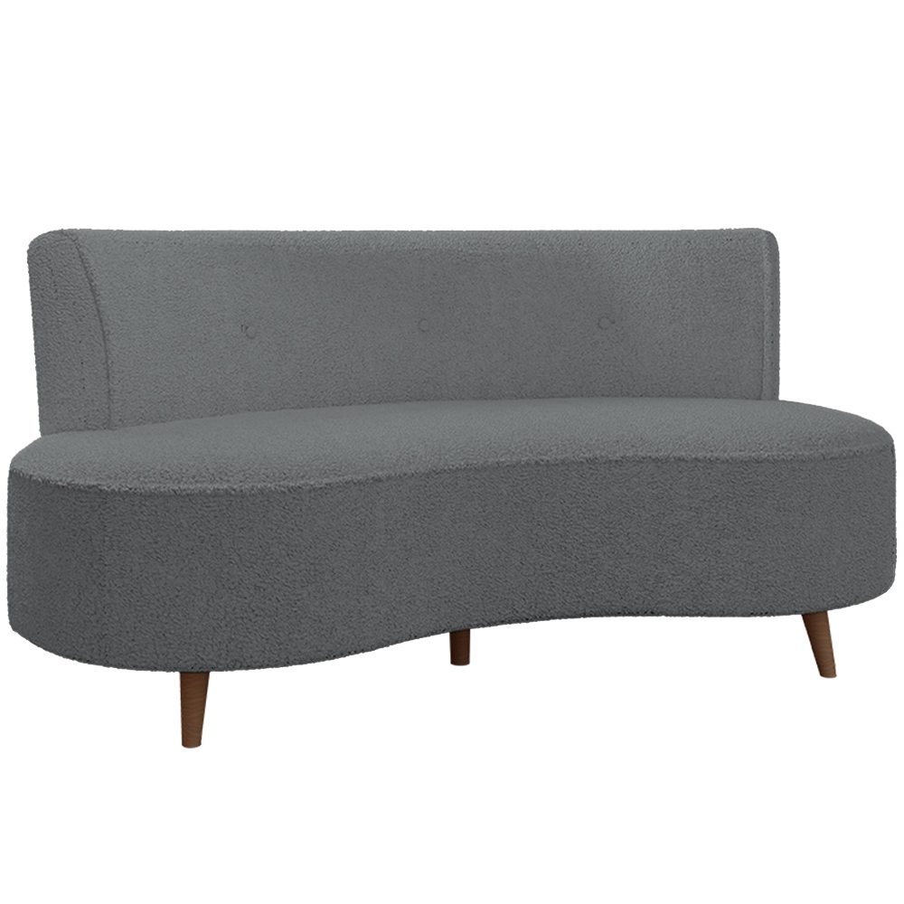 Sofá Chaise Living 2 Lugares 135cm Sala de Estar Istambul K01 Bouclê Cinza - Lyam Decor - Home & Living